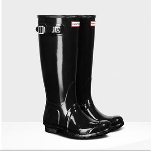 Women's Original Tall Gloss Rain Boots: Black
